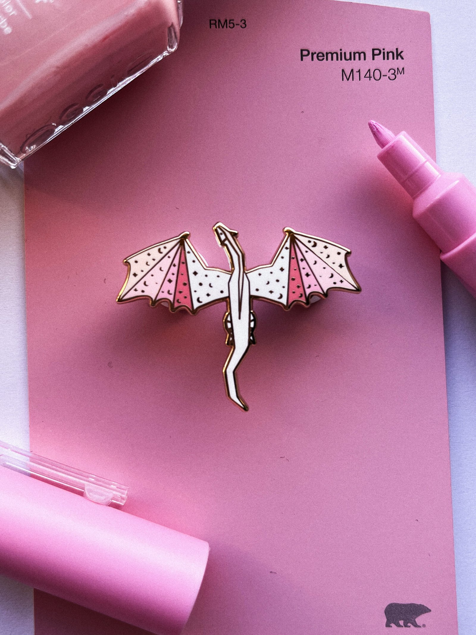 Pink Dragon Enamel Pin